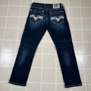 Salvage Supply Co. Men Jeans 30x28 Blue Denim Havoc Straight Slim Buckle